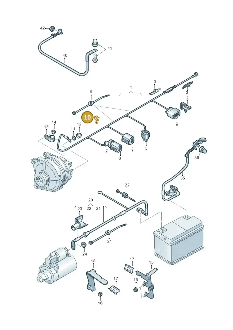 06F971842 — Volkswagen T-Roc convertible 1.5 (2019-2024) diagram 813971010, position 10