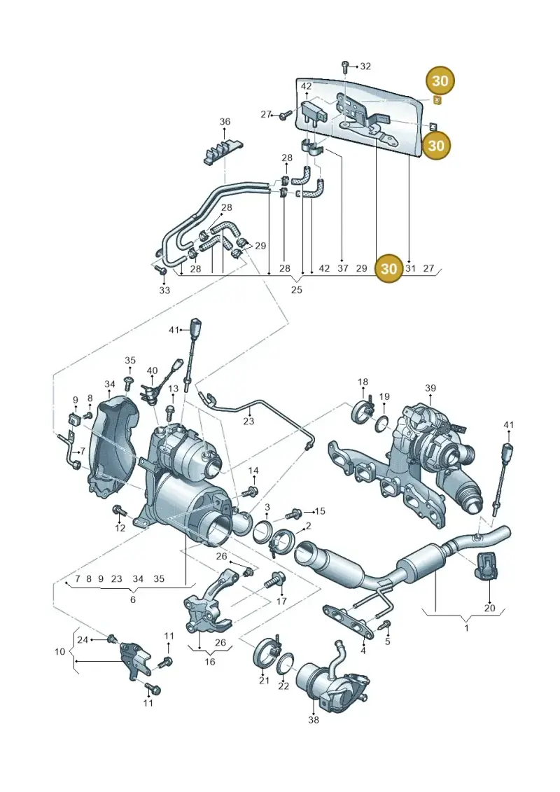 06F971842 — Volkswagen T-Cross 1,0 (2018-2024) diagram 837253500, position 30
