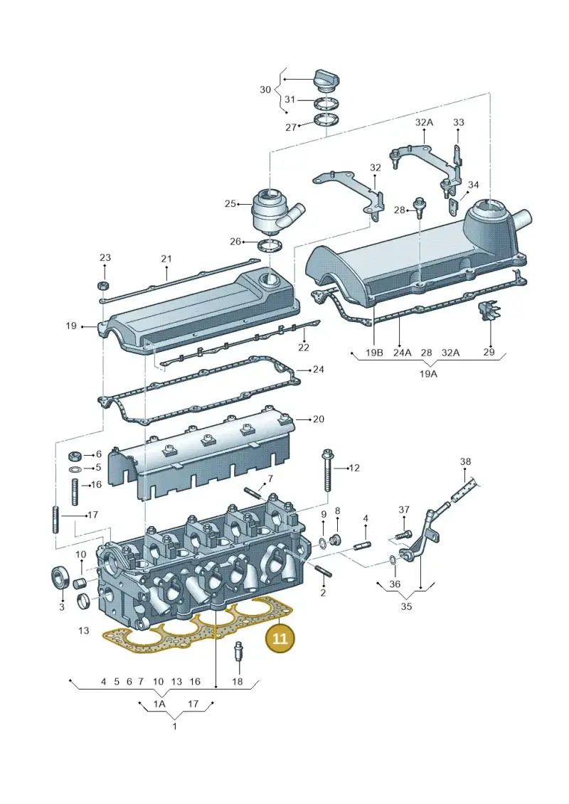 06G103383A — Volkswagen Polo (2011-2014) diagram 266103450, position 11