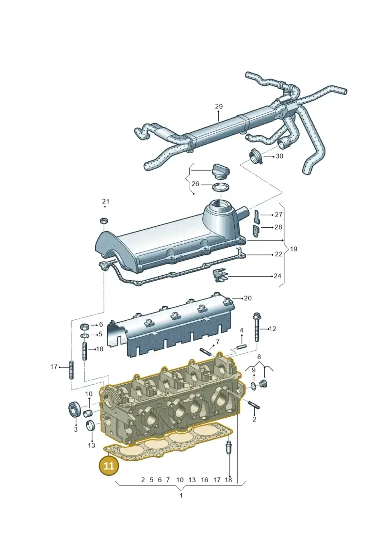 06G103383A — Volkswagen Transp. caravelle (2011-2015) diagram 410103350, position 11