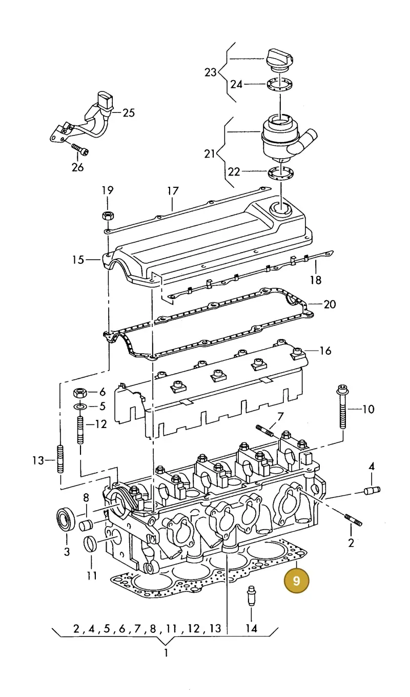 06G103383A — Volkswagen OTTO-IND.-MOT.         77> (1977-) diagram 421103400, position 9