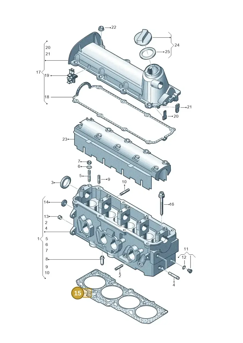 06G103383A — Volkswagen Jetta 2.0 (2015-2015) diagram 477103450, position 15