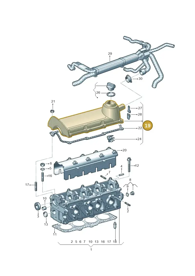 06G103429A — Volkswagen Transp. caravelle (2011-2015) diagram 410103350, position 19