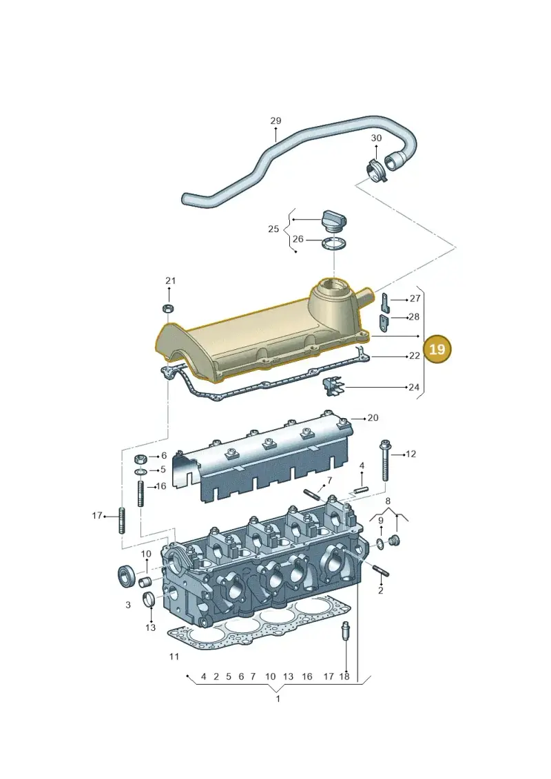 06G103429B — Volkswagen Jetta (2014-2017) diagram 244103300, position 19