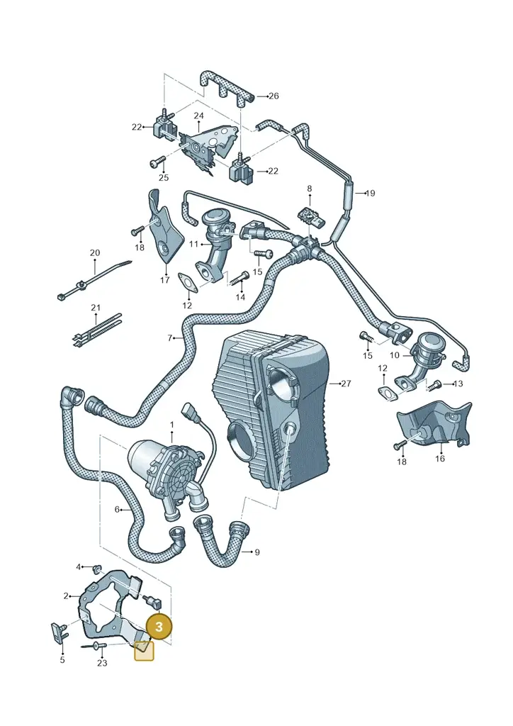 06G133567 — Volkswagen Touareg BlueMotion (2014-2018) diagram 693131000, position 3