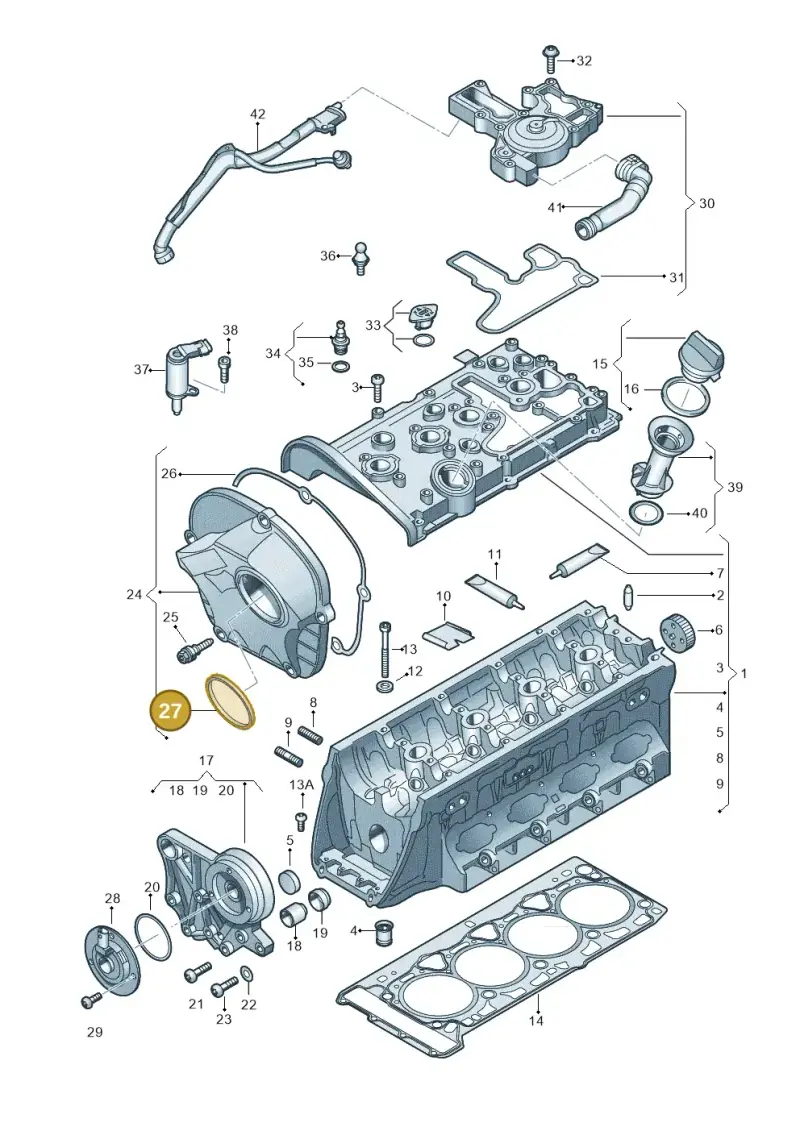 06H103483D — Volkswagen Caravelle (2015-2019) diagram 731103450, position 27