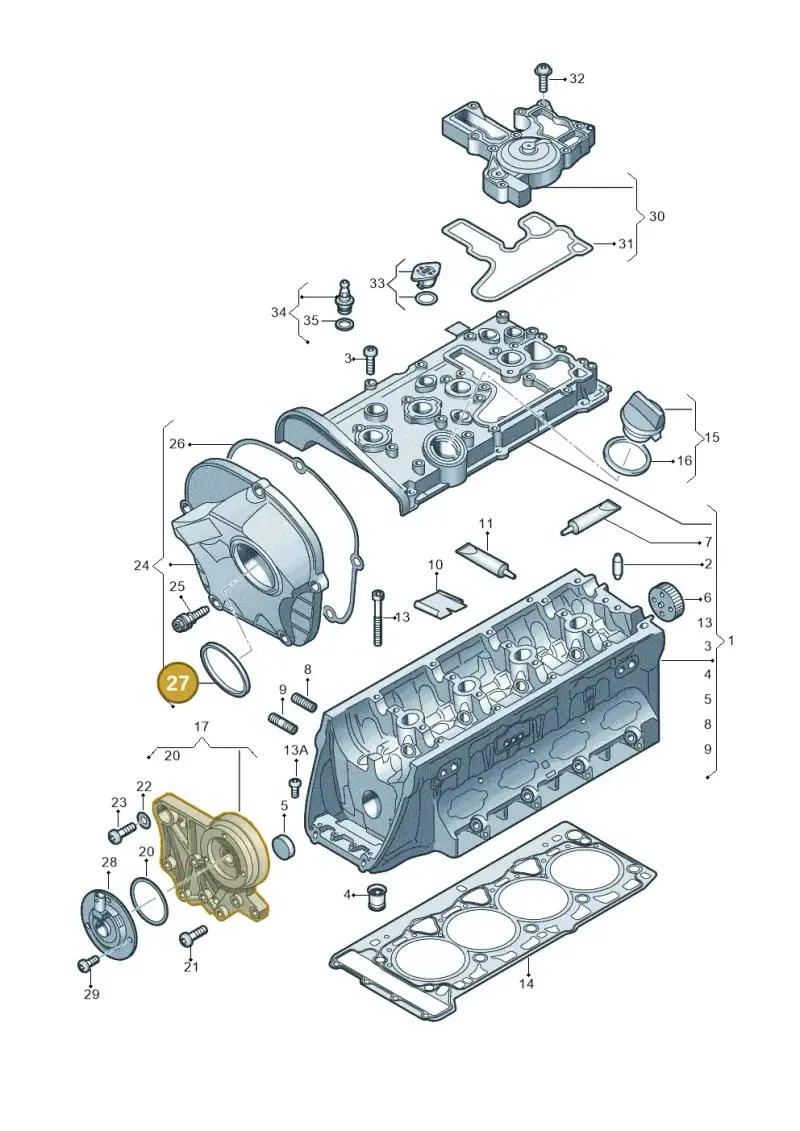 06H103483D — Volkswagen Amarok twin cab (2016-2022) diagram 894103400, position 27