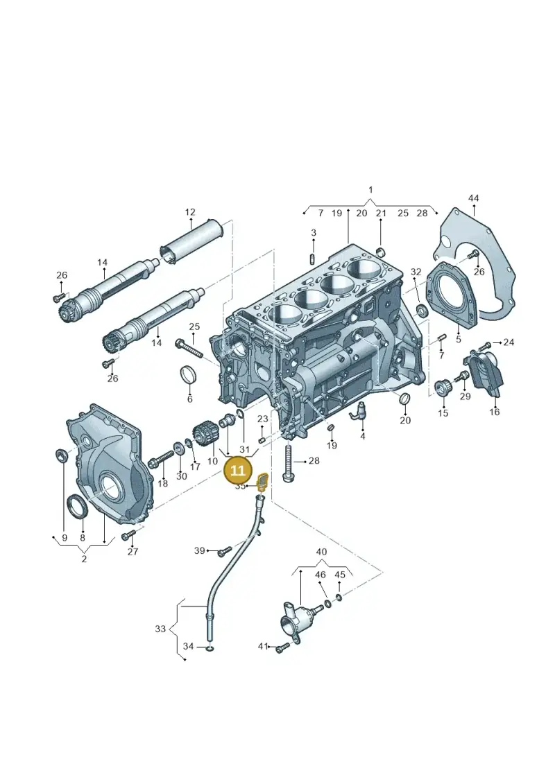 06H103559C — Volkswagen Golf 1.4 BlueMotion (2014-2017) diagram 781103100, position 11