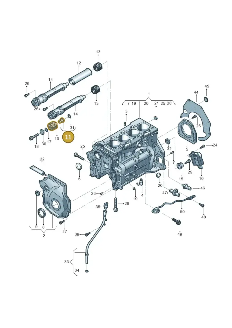 06H103559C — Volkswagen Tiguan 2.0 4Motion (2017-2024) diagram 789103007, position 11