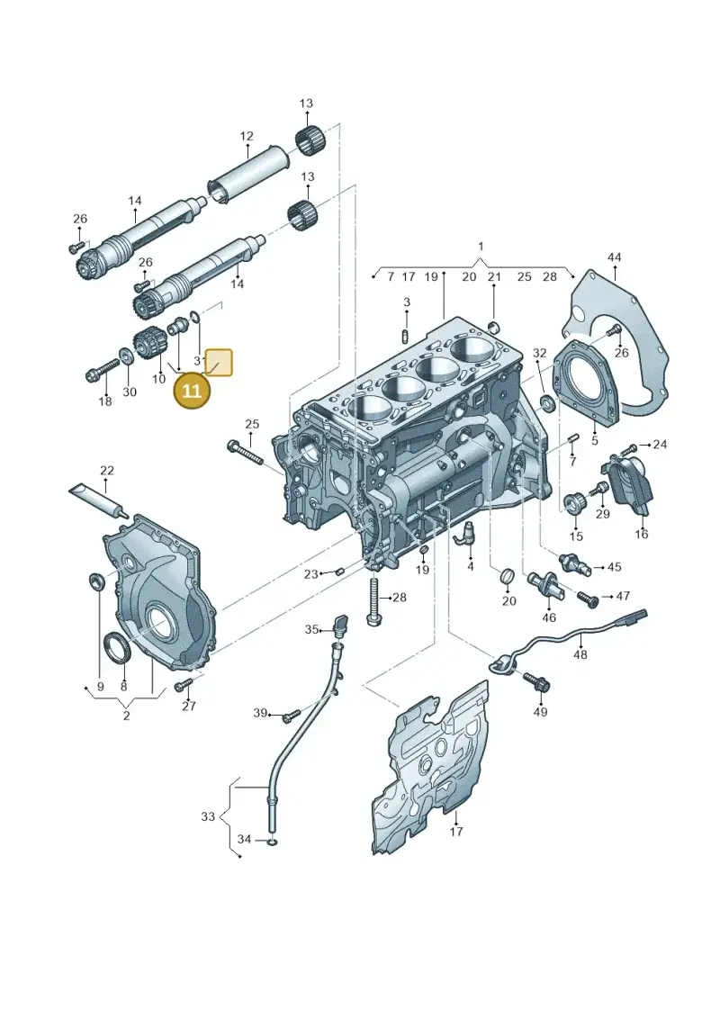 06H103559C — Volkswagen Atlas Cross Sport (2023-) diagram 849103016, position 11