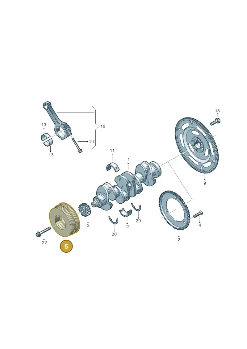 06H105243Q — Volkswagen Touareg (2017-2023) diagram 439105004, position 5