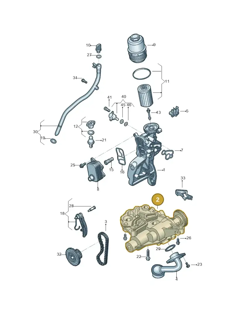 06H115105FT — Volkswagen Tiguan 2.0 4Motion (2017-2024) diagram 496115150, position 2