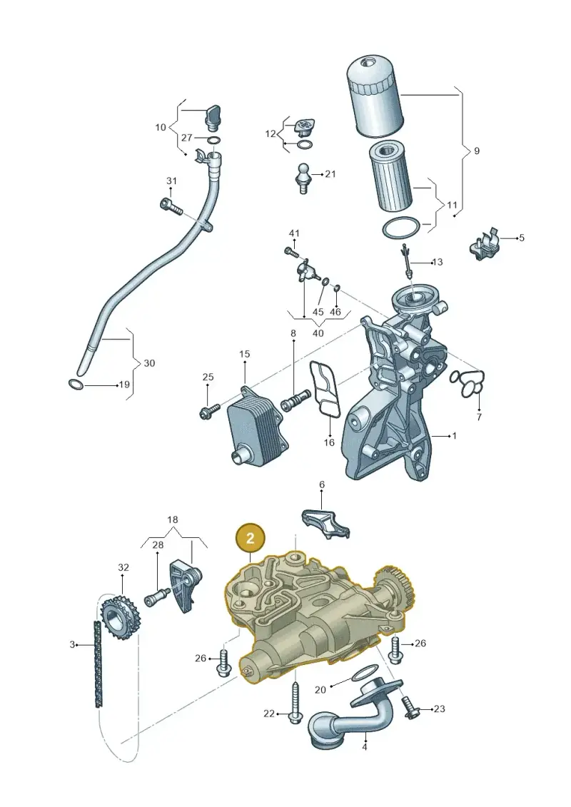 06H115105GE — Volkswagen Touareg (2017-2023) diagram 850115050, position 2