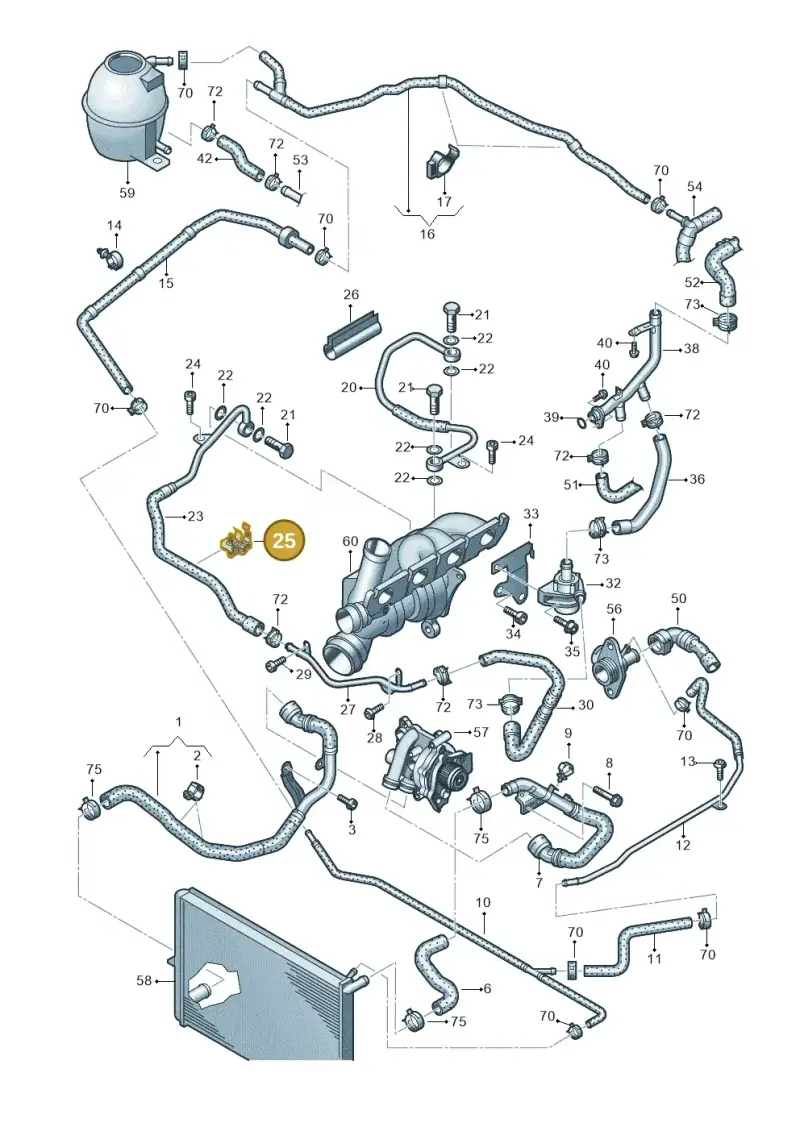 06H115261H — Volkswagen Amarok twin cab (2016-2022) diagram 683121300, position 25