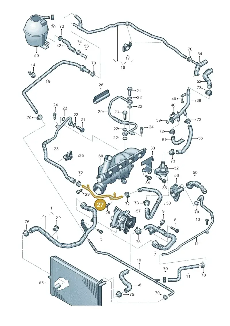 06H121085G — Volkswagen Amarok twin cab (2016-2022) diagram 683121300, position 27