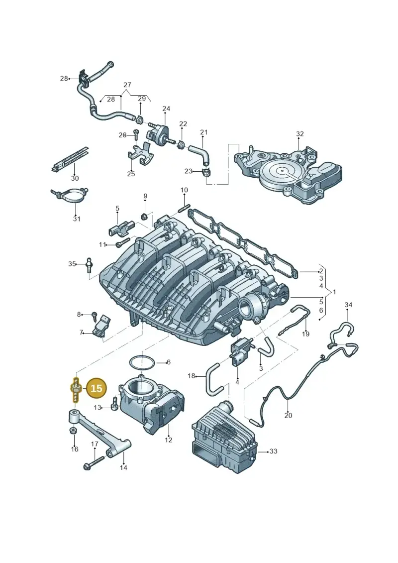 06H121273F — Volkswagen Jetta 1.4 (2017-2024) diagram 431133030, position 15