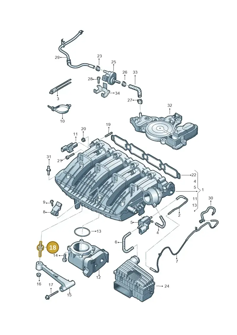 06H121273F — Volkswagen Jetta (2014-2017) diagram 796133100, position 18
