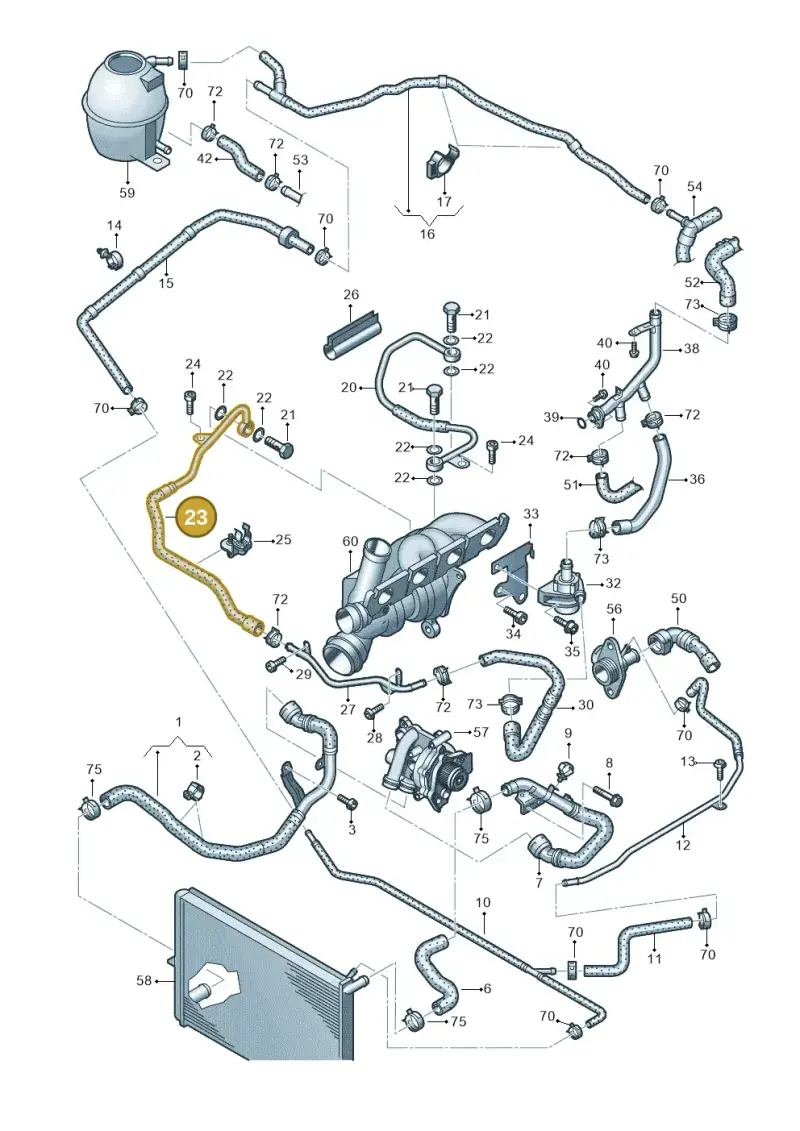 06H121492D — Volkswagen Amarok twin cab (2016-2022) diagram 683121300, position 23