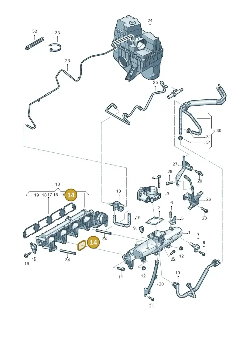 06H129717A — Volkswagen Caravelle (2015-2019) diagram 731133100, position 14