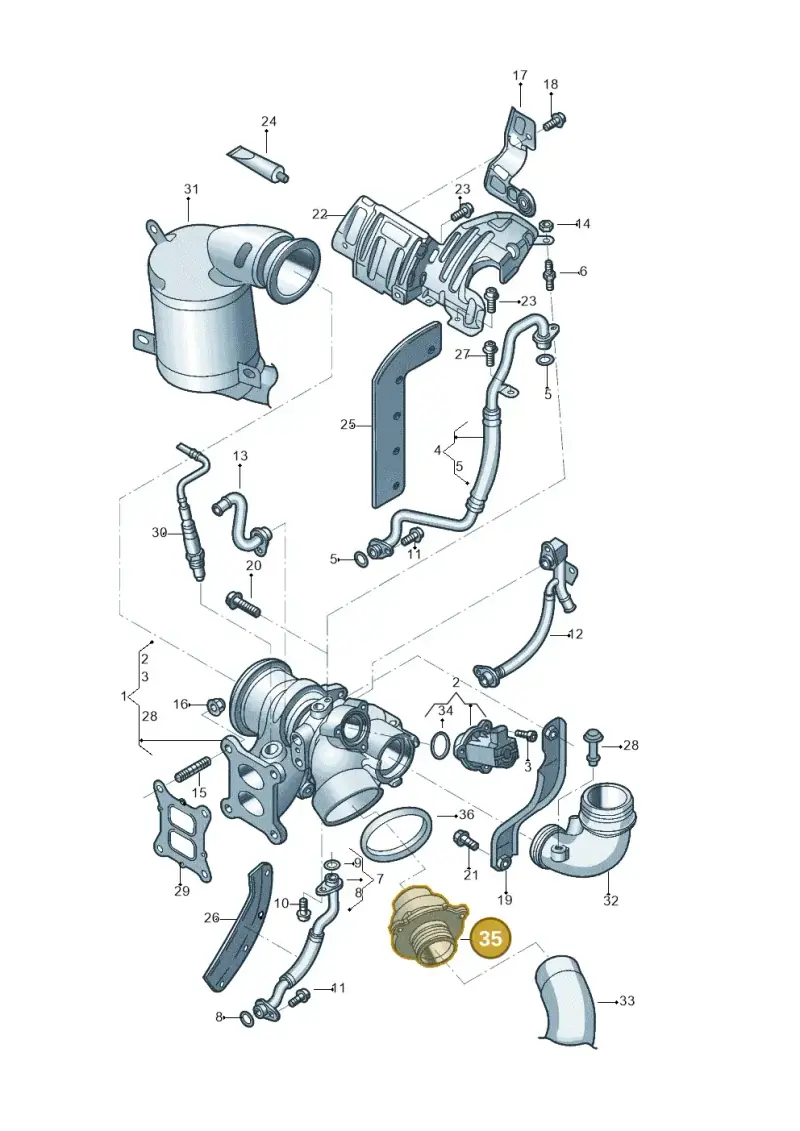 06H131111 — Volkswagen Golf 1.4 BlueMotion (2014-2017) diagram 496145520, position 35
