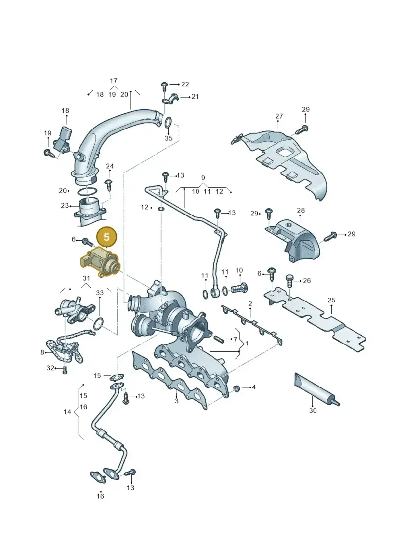06H145710D — Volkswagen Jetta 1.6 (2014-2018) diagram 625145530, position 5