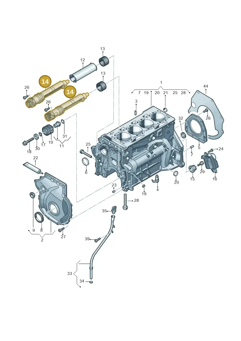 06H198205BP — Volkswagen Atlas Cross Sport (2019-2023) diagram 746103100, position 14