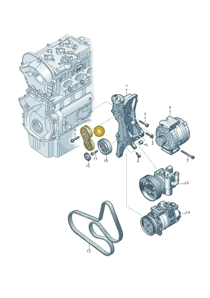 06H903133G — Volkswagen Amarok twin cab (2016-2022) diagram 683903200, position 8