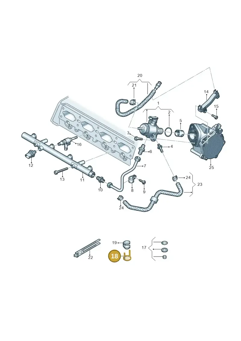 06H906189E — Volkswagen Touareg (2017-2023) diagram 439133100, position 18