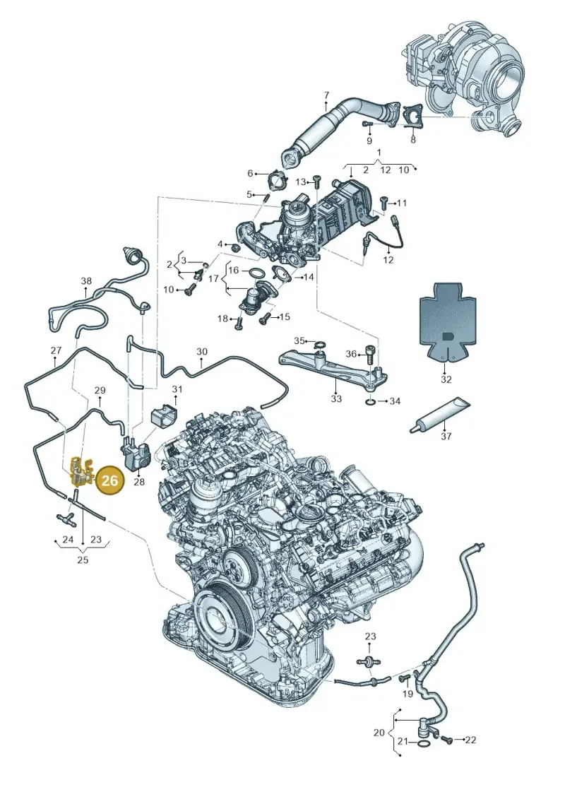 06H906283B — Volkswagen Touareg (2017-2023) diagram 439131120, position 26