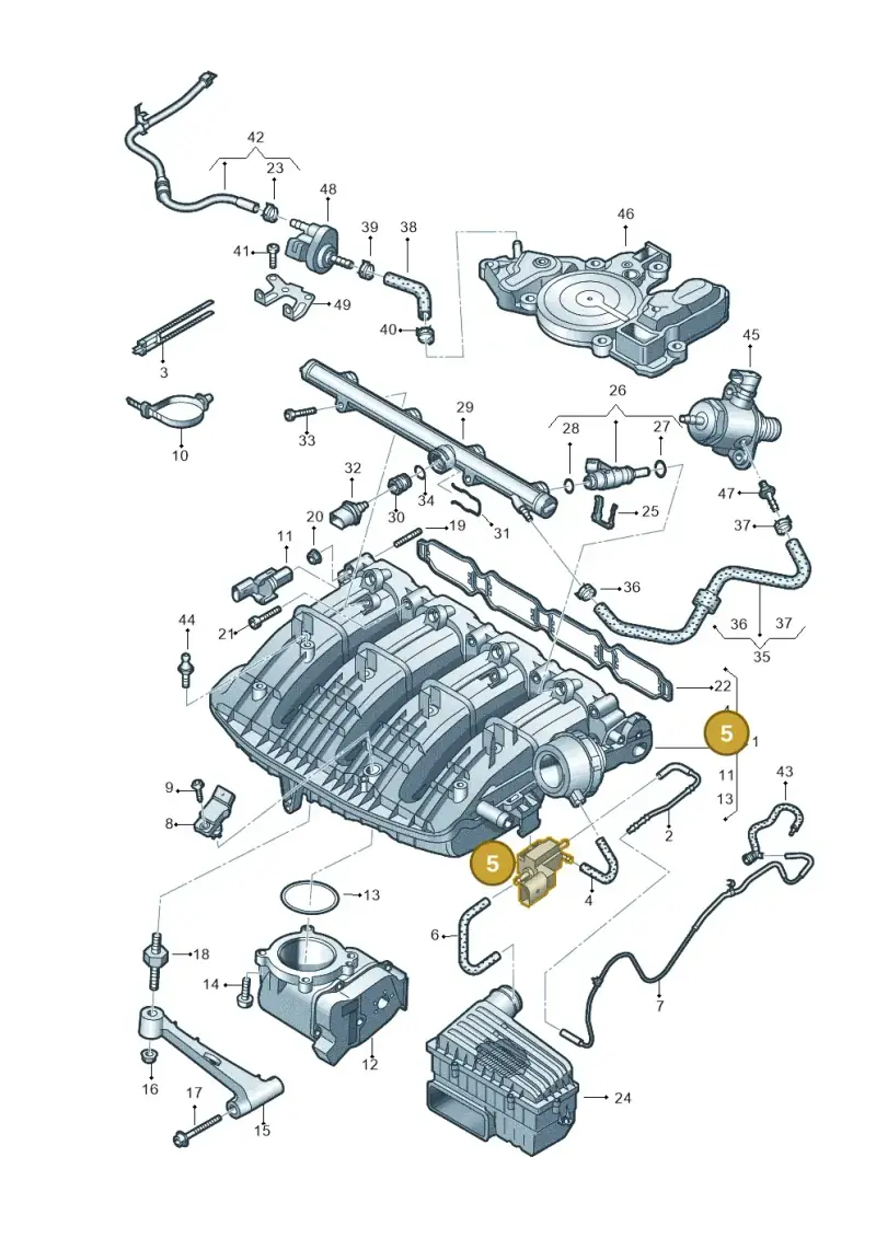 06H906283B — Volkswagen Golf 2.0 (2016-2020) diagram 773133300, position 5