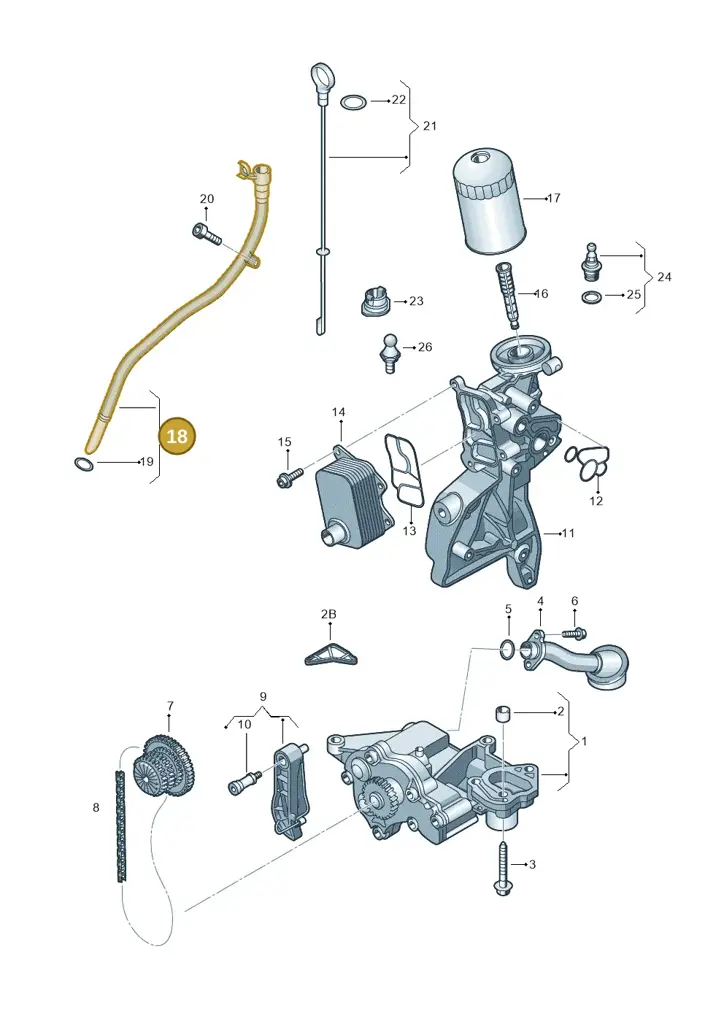 06J115610H — Volkswagen Jetta (2010-2014) diagram 634115150, position 18