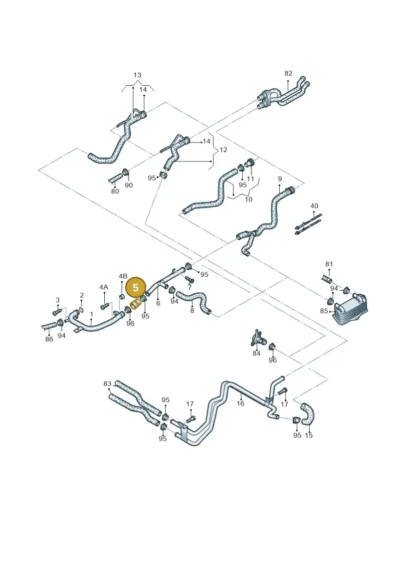 06J121057D — Volkswagen Passat CC (2011-2016) diagram 649121250, position 5