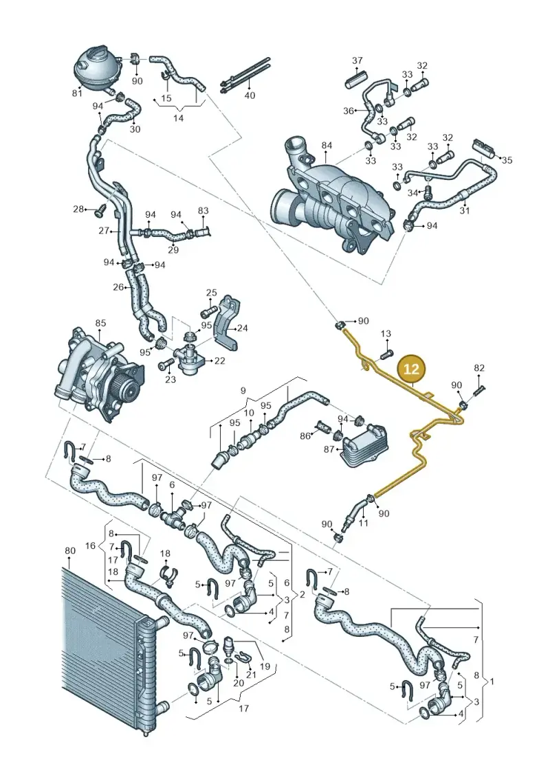 06J121075B — Volkswagen Scirocco 2.0 (2008-2014) diagram 649121240, position 12