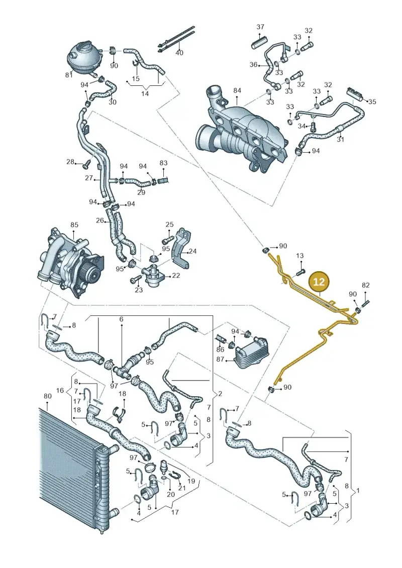 06J121075D — Volkswagen Eos BlueMotion (2010-2015) diagram 712121320, position 12