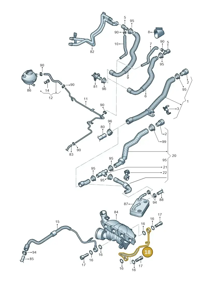 06J121497H — Volkswagen Tiguan 4Motion (2011-2018) diagram 634121290, position 18