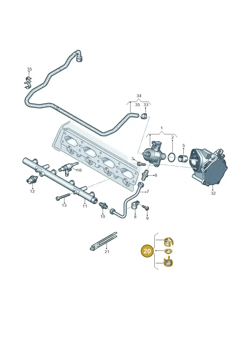 06J133036F — Volkswagen Jetta 1.4 (2017-2024) diagram 745133220, position 20