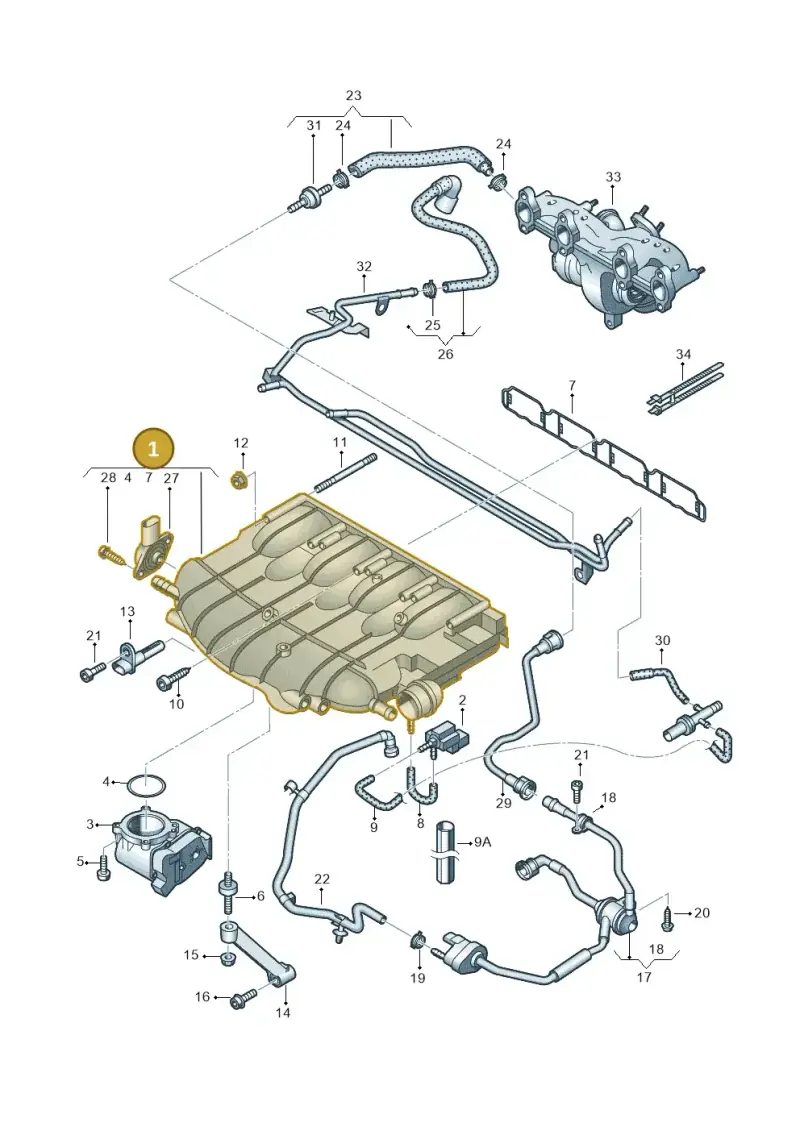 06J133201BH — Volkswagen Golf (2011-2013) diagram 649133300, position 1