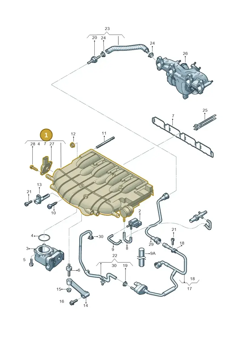 06J133201BH — Volkswagen Scirocco 2.0 (2014-2017) diagram 718133300, position 1