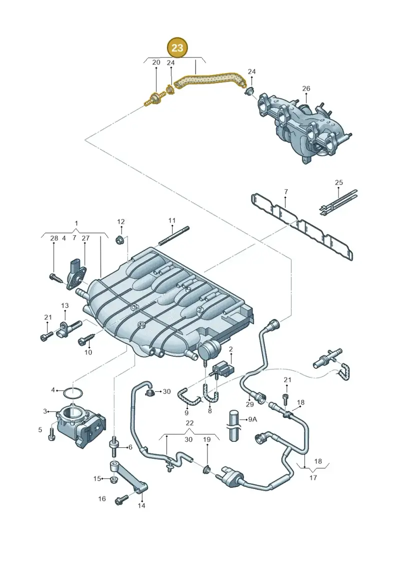06J133781BE — Volkswagen Scirocco 2.0 (2014-2017) diagram 718133300, position 23