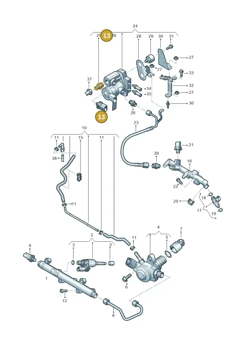 06J906054J — Volkswagen Polo 1.0 BlueMotion (2017-2024) diagram 837134150, position 13