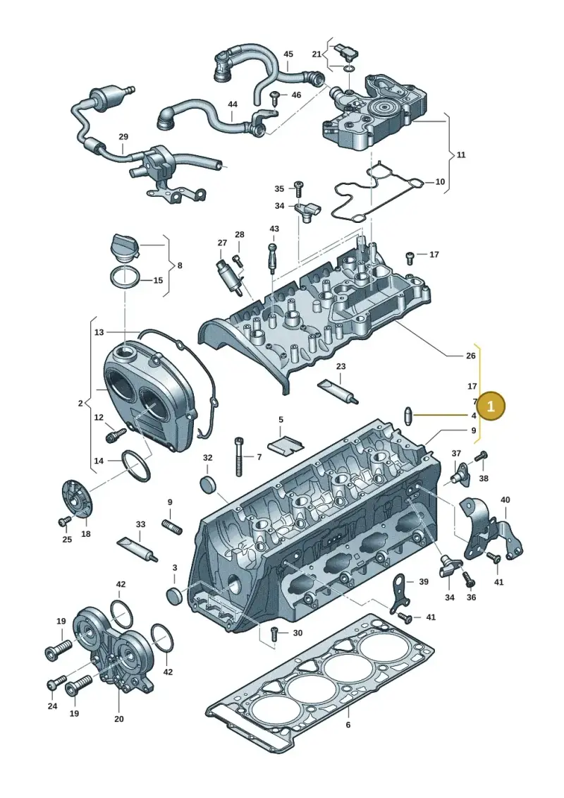 06K103264X — Audi Q3 quattro (2018-2019) diagram 597103031, position 1