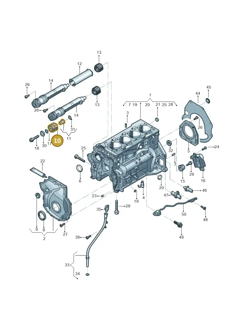06K103319N — Volkswagen Tiguan 2.0 4Motion (2017-2024) diagram 789103007, position 10