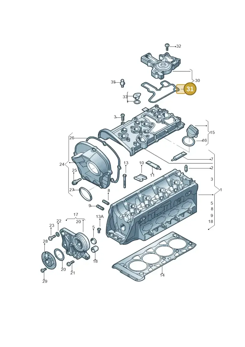 06K103484B — Volkswagen Tiguan 2.0 4Motion (2017-2024) diagram 789103042, position 31