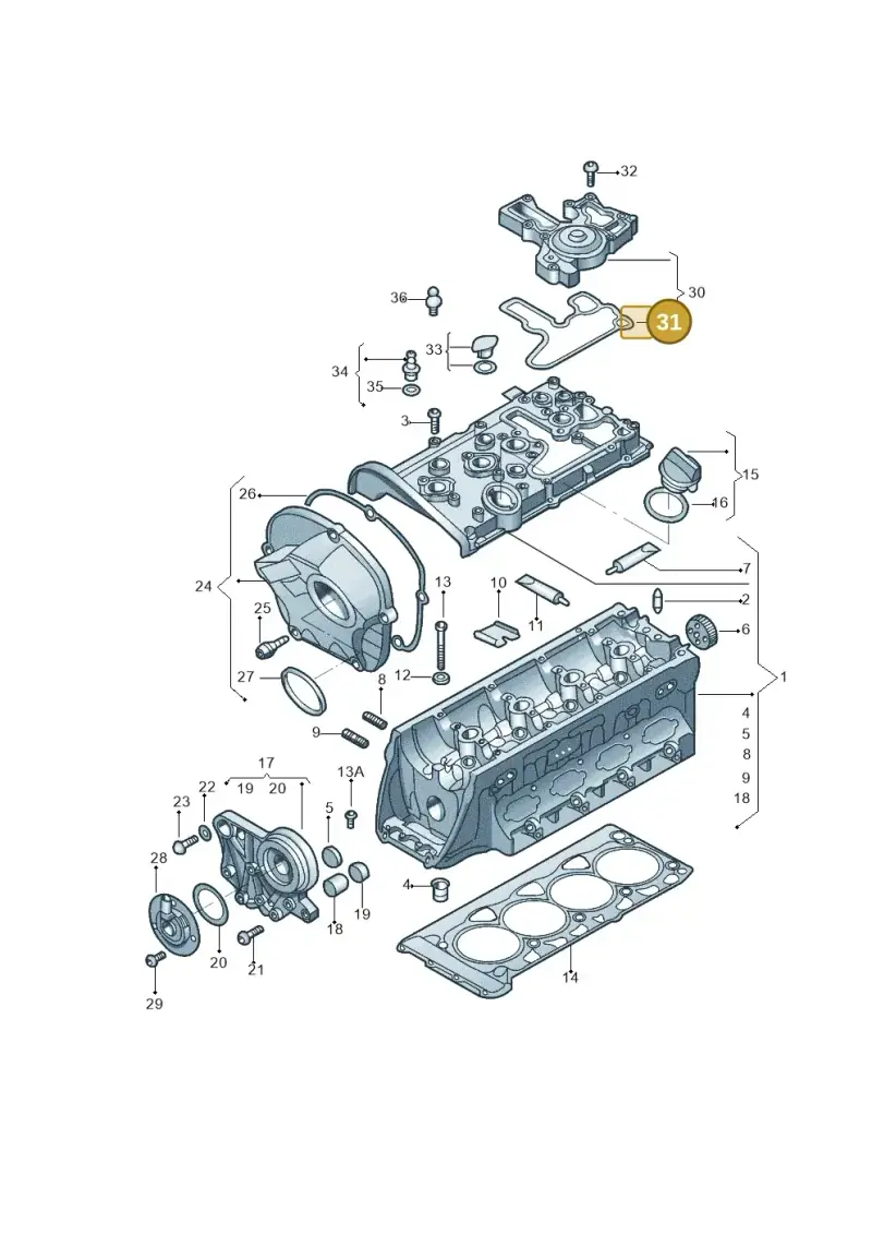 06K103484B — Volkswagen Beetle (2016-2019) diagram 789103440, position 31