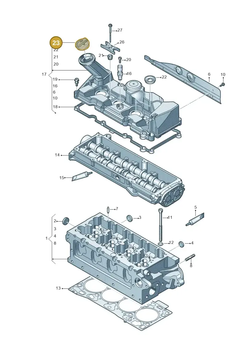 06K103485A — Volkswagen Transport. multivan (2019-2024) diagram 806103700, position 23