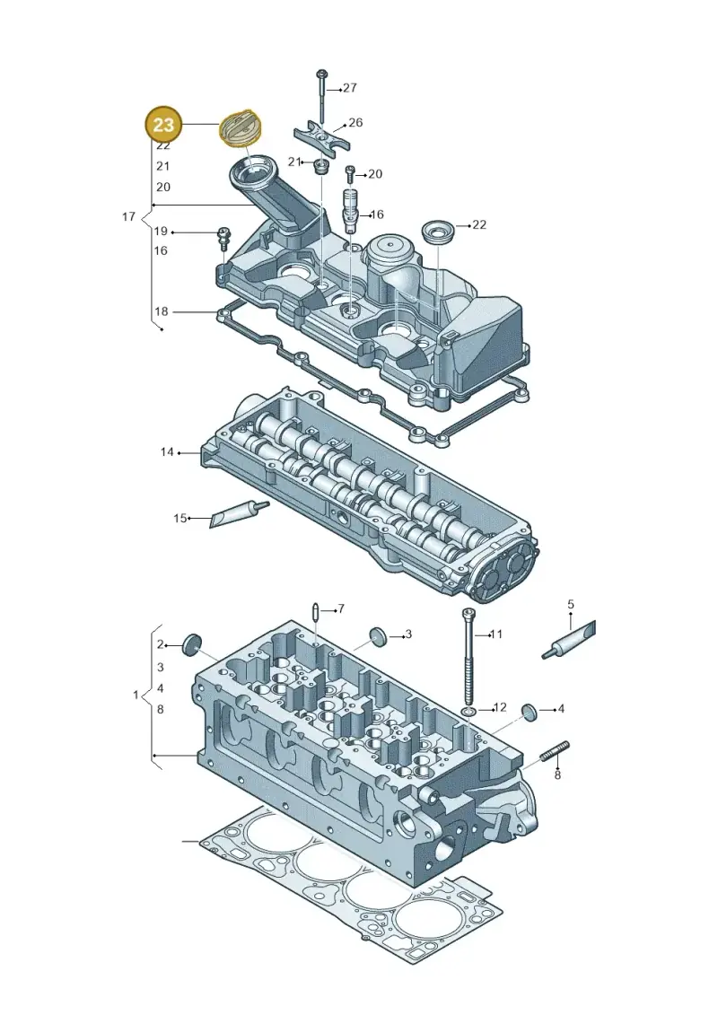 06K103485A — Volkswagen Transport. multivan (2019-2024) diagram 807103700, position 23