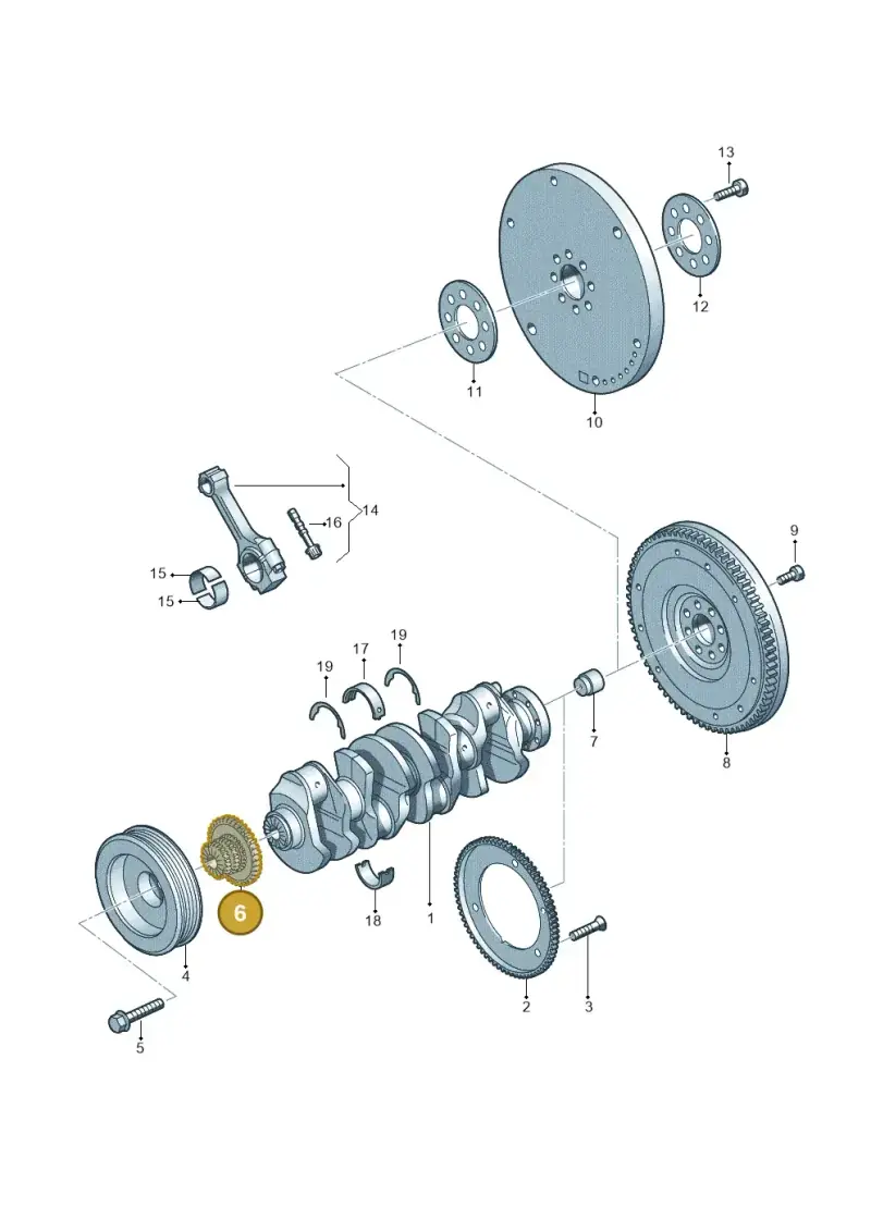 06K105209 — Volkswagen Beetle (2016-2019) diagram 691105050, position 6