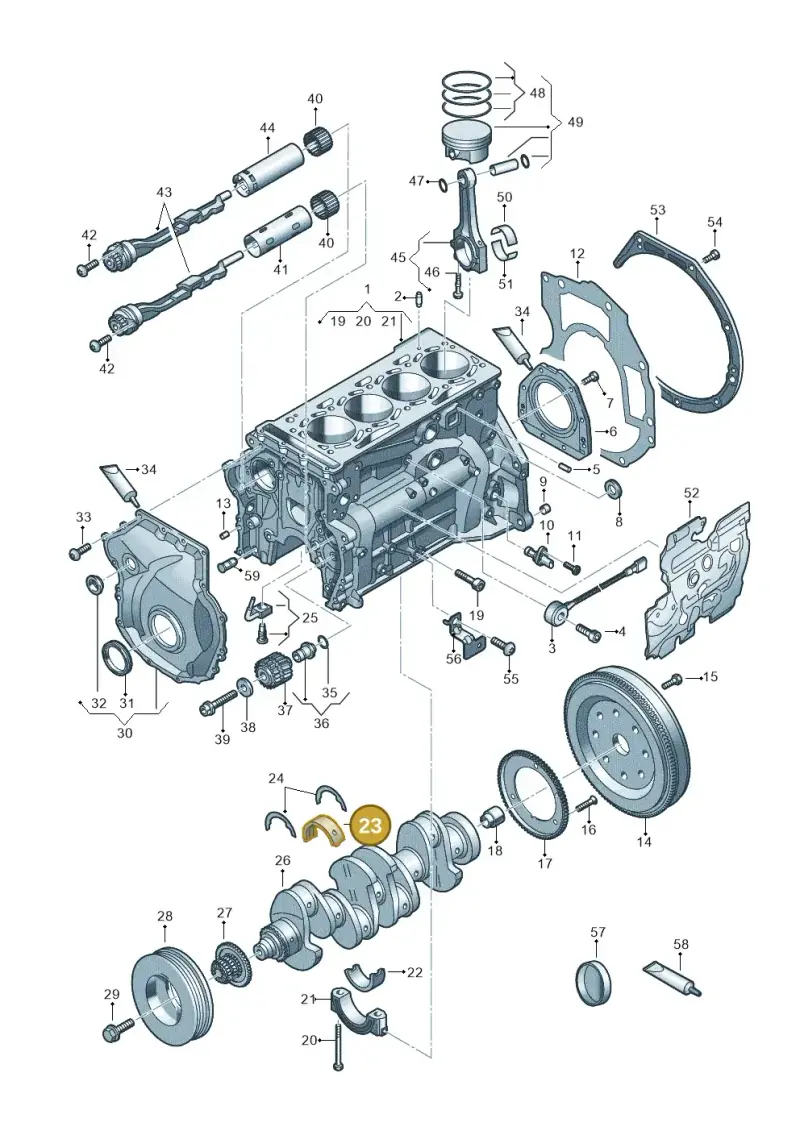 06K105561AF — Audi A3 Sportback (2019-2025) diagram 596103014, position 23