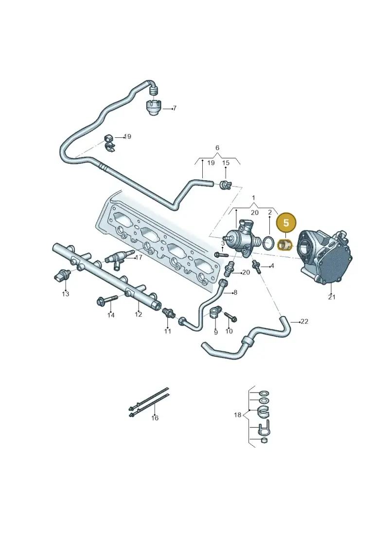 06K109311 — Volkswagen Tiguan 2.0 4Motion (2017-2024) diagram 833133620, position 5