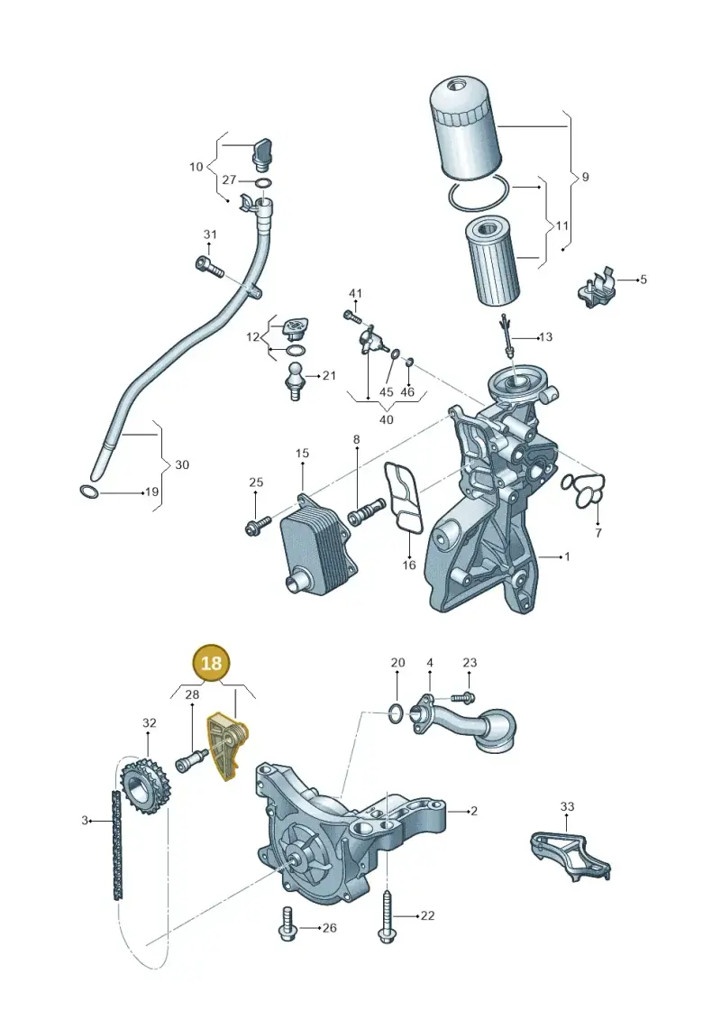06K109507H — Volkswagen New Passat (2011-2015) diagram 725115050, position 18